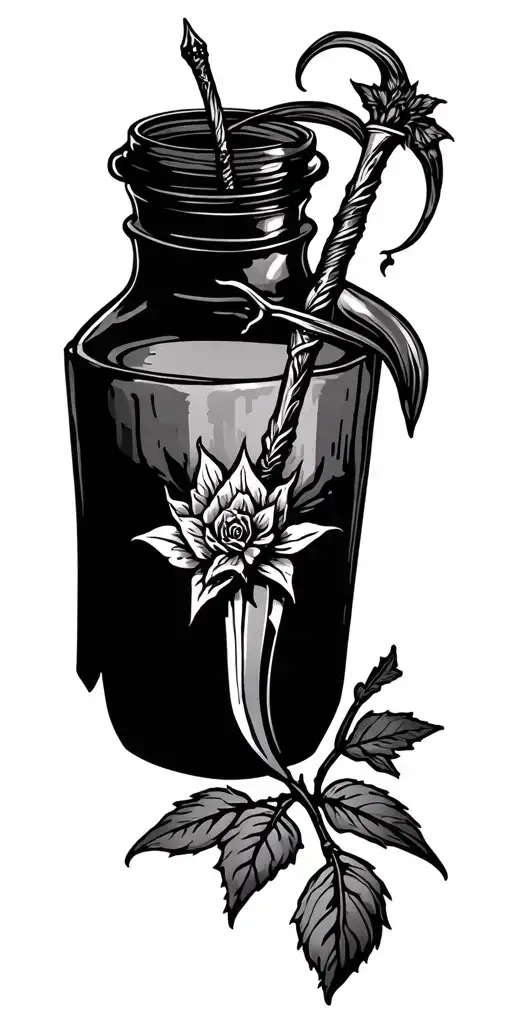 Witchy Potion Spellbook Herbs Daggers