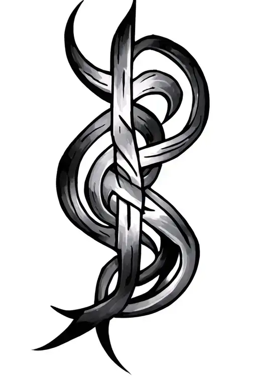 Fine Line Tattoo With Viking Runes Intertwined