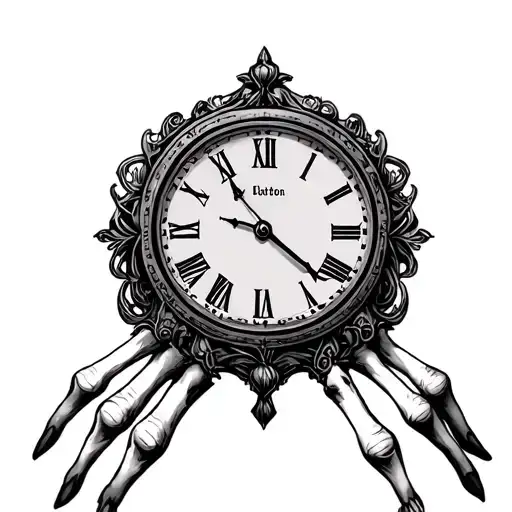 Skelton Fingers And Clock