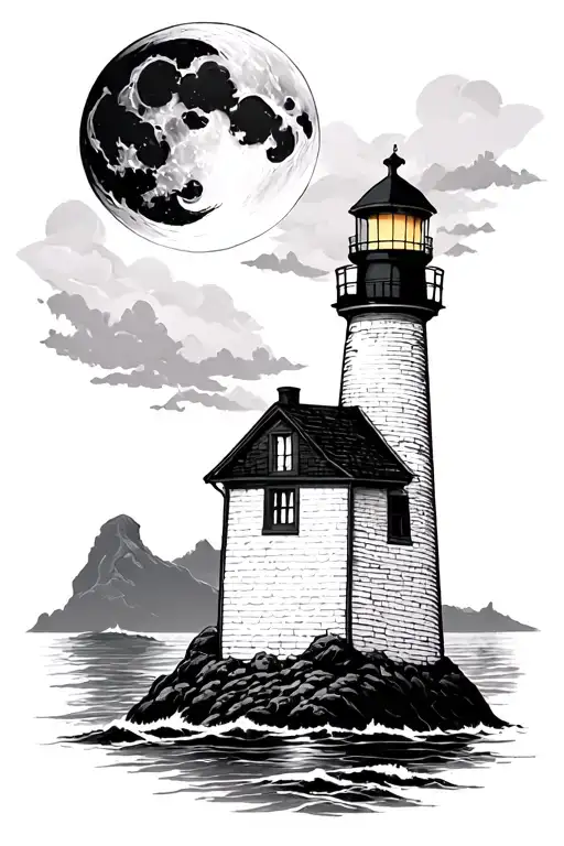 Moon And Lighthouse