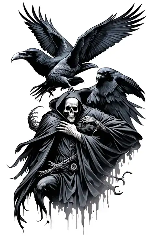 Grim Reaper And Ravens