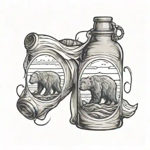 Bear Bottle With Sea Deatils