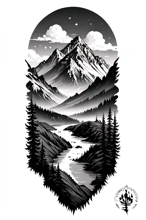 Tribal Mountain Scene