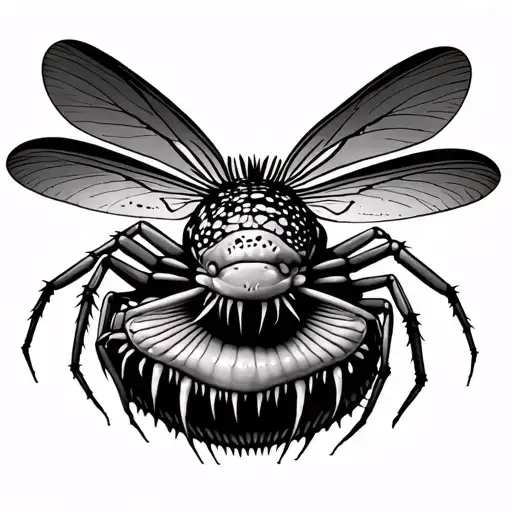 Venus Fly Trap Fish And Spiders Predador Realistic