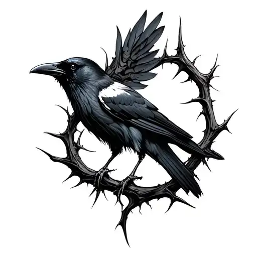 Raven Thorns Intertwined