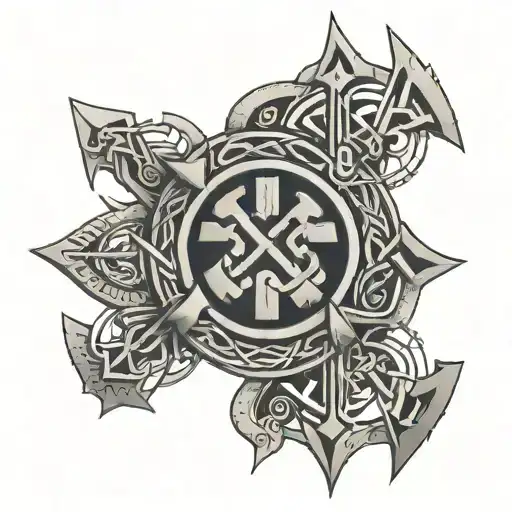 A Video Game Inspired Design With Celtic Runes And Symbols