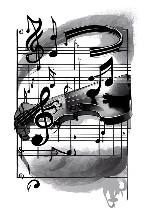 Music Notes Piano Keys Violin Strings