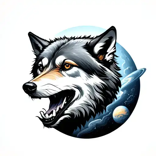 Wolf Swallowing Planet