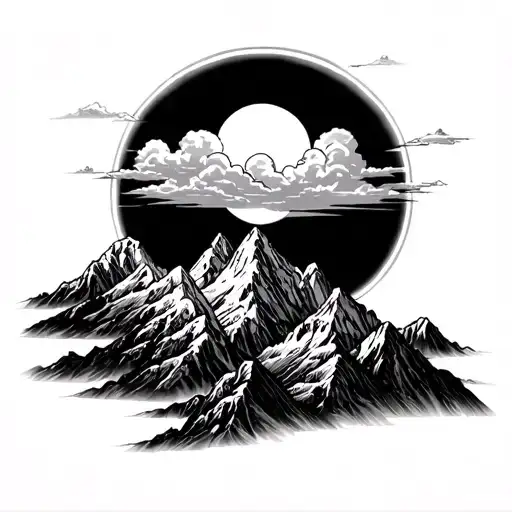 Heaven Gates Mountain And Clouds