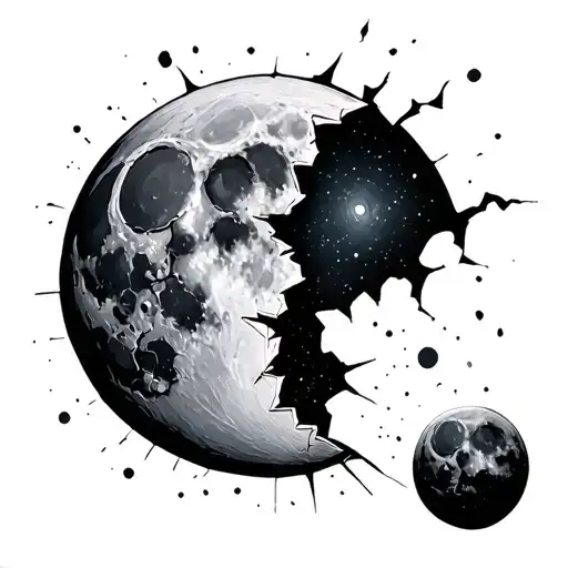 A Cresant Moon Broken Like It Blew Up