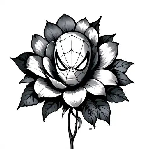Spider Man With Flower Intertwined