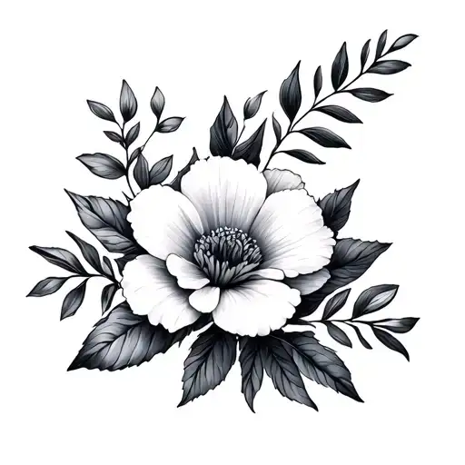 February And July Birth Flowers Intertwined