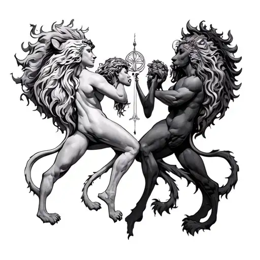 Male Leo Female Aquarius Sexually Intertwined Representing