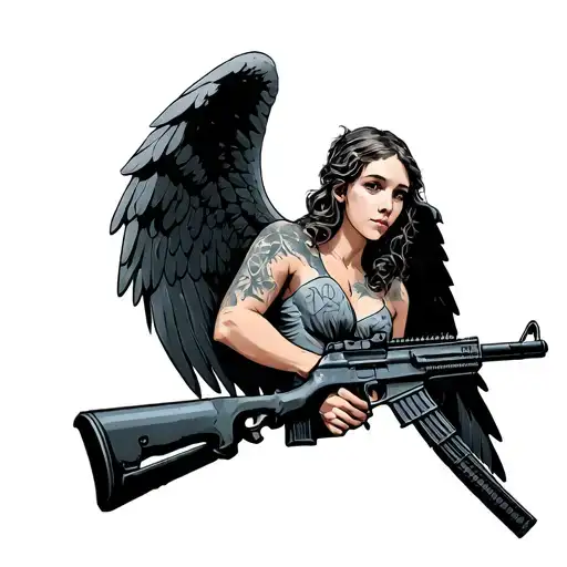 Angel Holding A M16