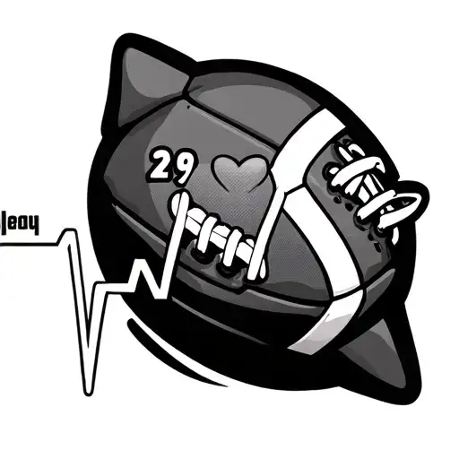 Football Replace Laces With A Heartbeat And 29 In The Middle Of It