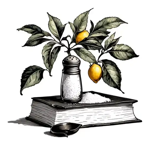 Salt Shaker Book And A Lemon Tree