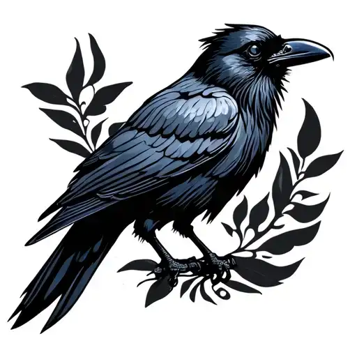 Blue -Eyed Raven Simple Drawing