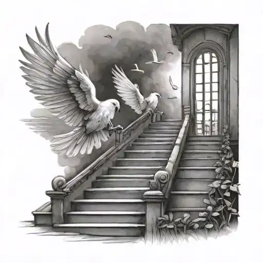 Stairs To Heaven With Doves