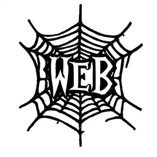 Spider Web With The Initials Web Connected Inside The Spider Web
