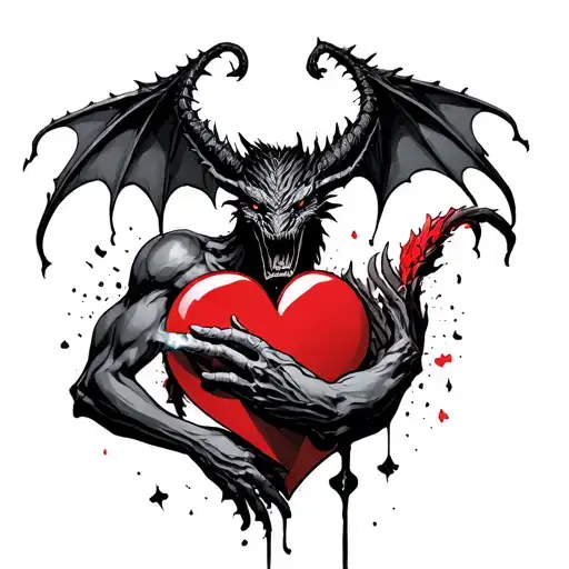 Demon Fighting Off Love