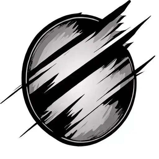 A Circle With 3 Lines Running Diagonally