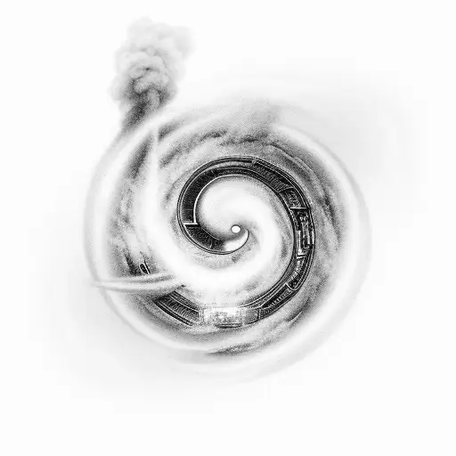 An Old And Steamy Locomotive Enters A Black Hole