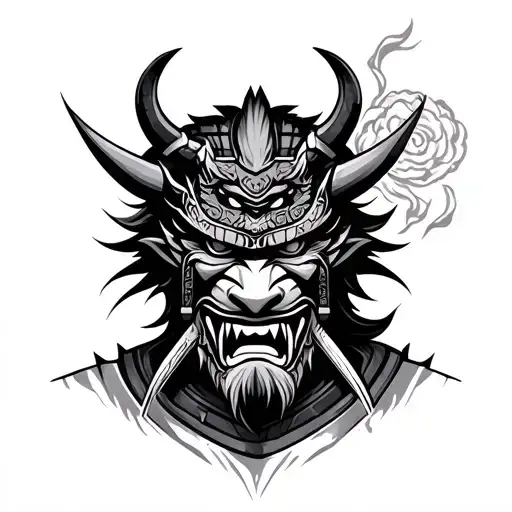 Samurai And Demon Mask