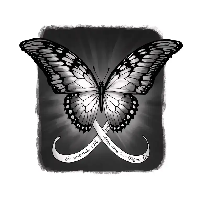 Infinity With Butterfly Wings And Names Incorporated