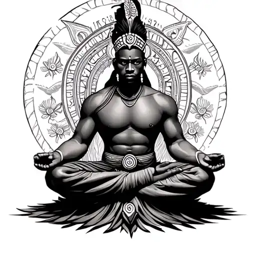 Gemini African Warrior Monk Meditating