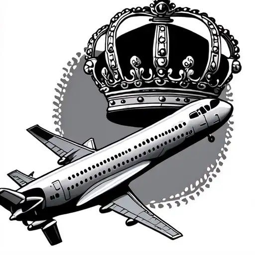 Airplane And Crown Made