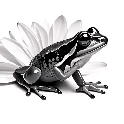 Coqui Frog Abstract On Maga Flower Blooming