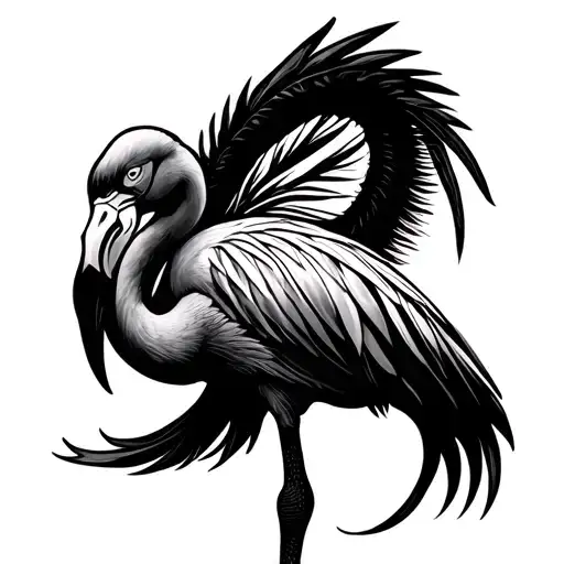 Ancient Aztec Flamingo