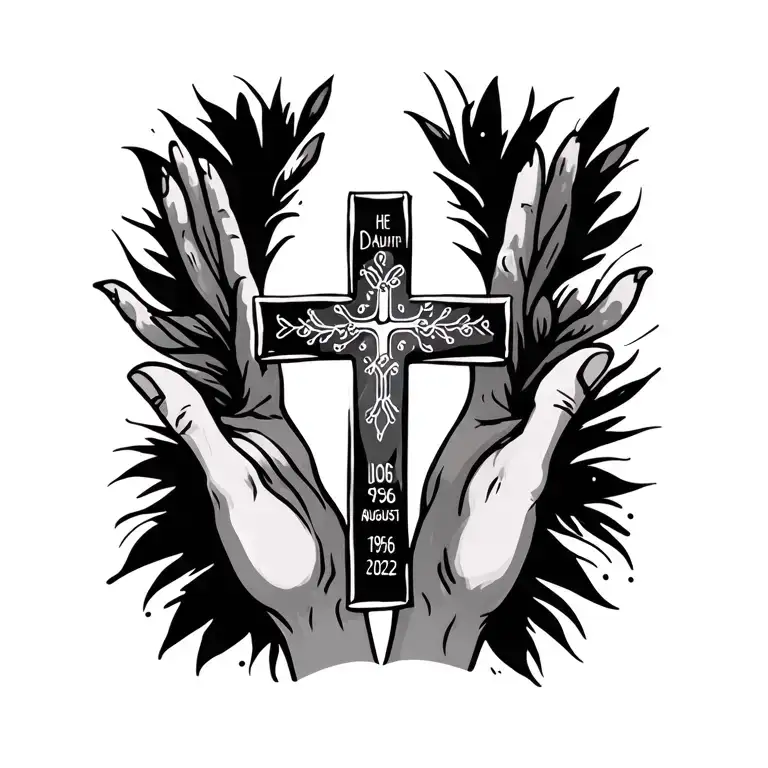 A Cross On The Wrist For A Daughter Who Lost Her Dad He Was Born August 1956 And Died November 2022