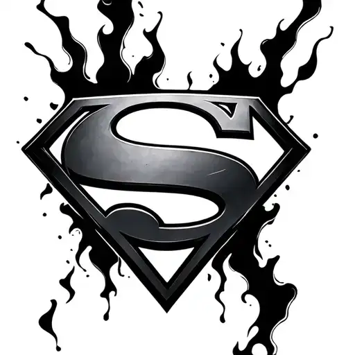 Superman Scar Burned Logo Intertwined