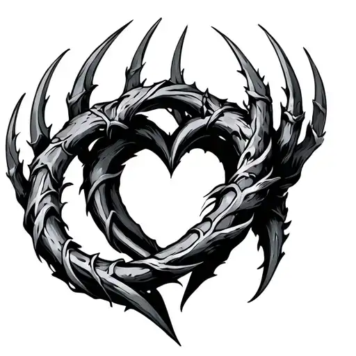 Bear Claw And Heart Intertwined