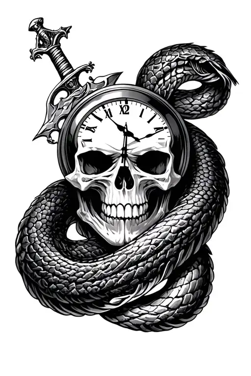 Skull Clock Serpent Dagger Morphing