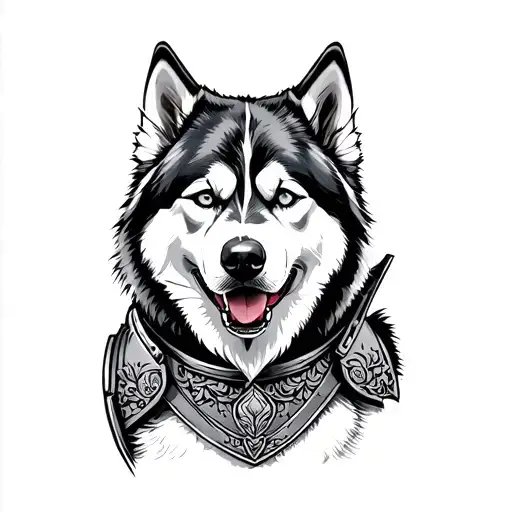 A Husky In Traditional Samaria Armor