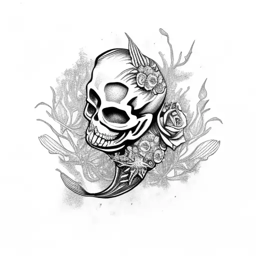 Mermaid Skeleton Flowers