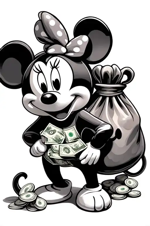 Mini Mouse With Bag Of Money
