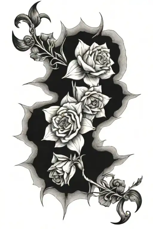 Narcissus And Rose Intertwined