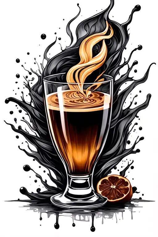 Coffee And Wine Glass Overflowing