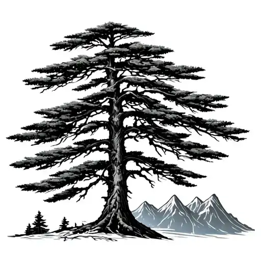 Mountains Lines Hemlock Tree