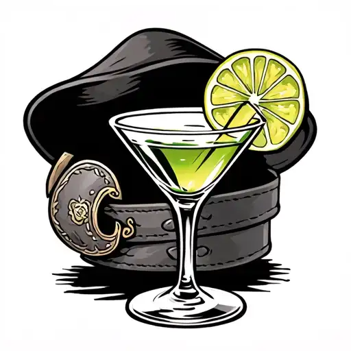 Western Leather With A Martini Glass