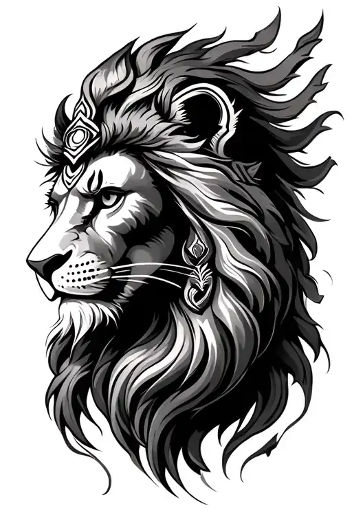 Lion Head And Loard Shiva