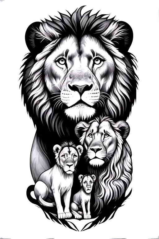 Family Lions Trees Love Family