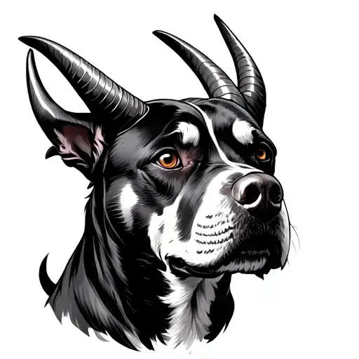 Demon Dog With Horns