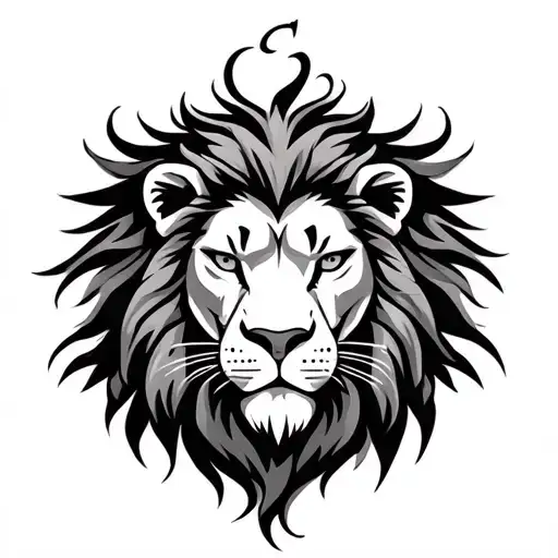 Lion Head With Initials Cj Hidden In It Tattoo Design