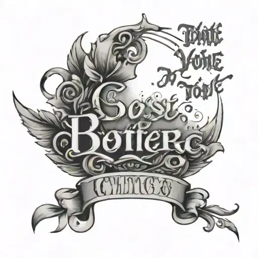 A Tattoo Design Of A Poetic Quote Written In A Unique Font With Art-inspired Elements Surrounding It