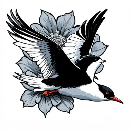 Tough Arctic Tern Bird Flying Grandchildren Birt Flower