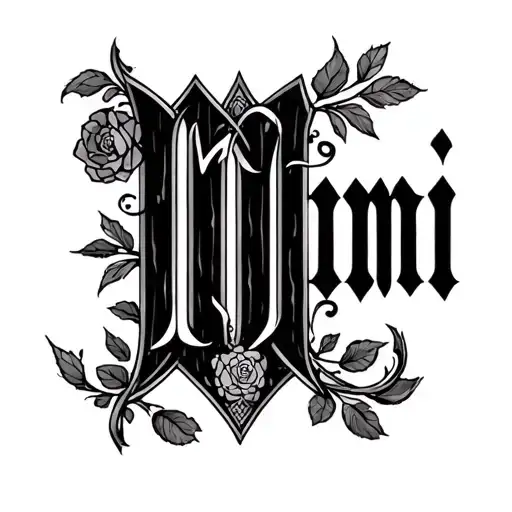 The Name Mimi In Midevel Lettering